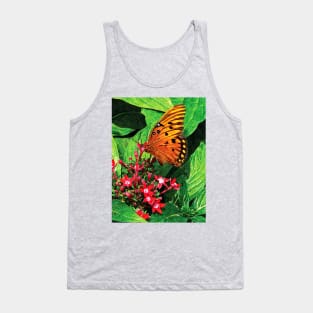 Butterflies - Orange Butterfly on Kalanchoe Tank Top